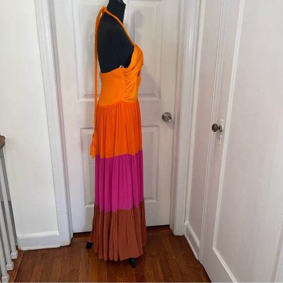 FARM RIO Warm Color Blocking Maxi Dress - Picture 6 of 13